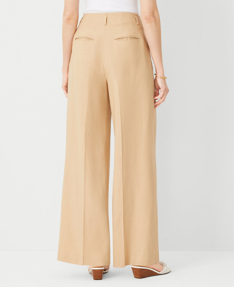 The Single Pleated Wide Leg Pant in Texture carousel Product Image 3