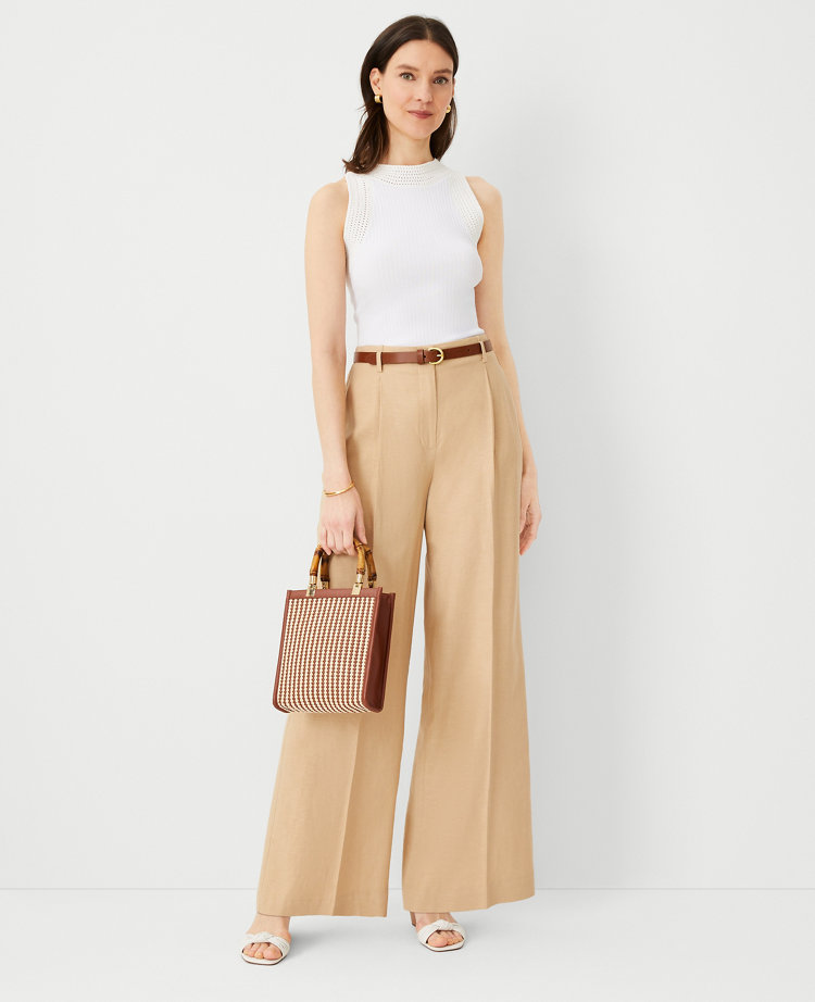 The Single Pleated Wide Leg Pant in Texture