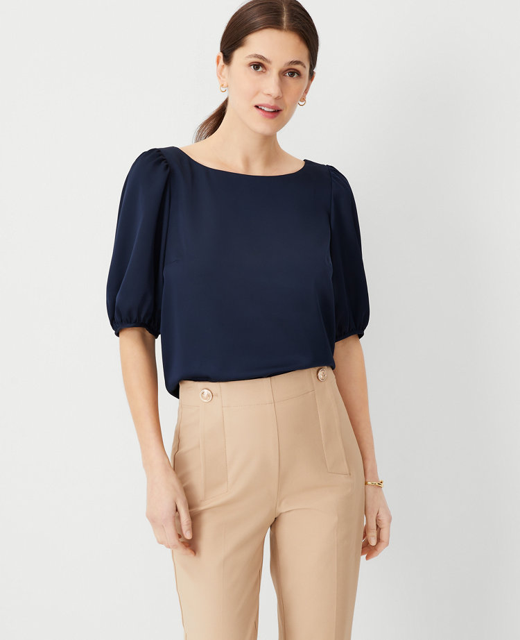 Ann Taylor Boatneck Popover Top