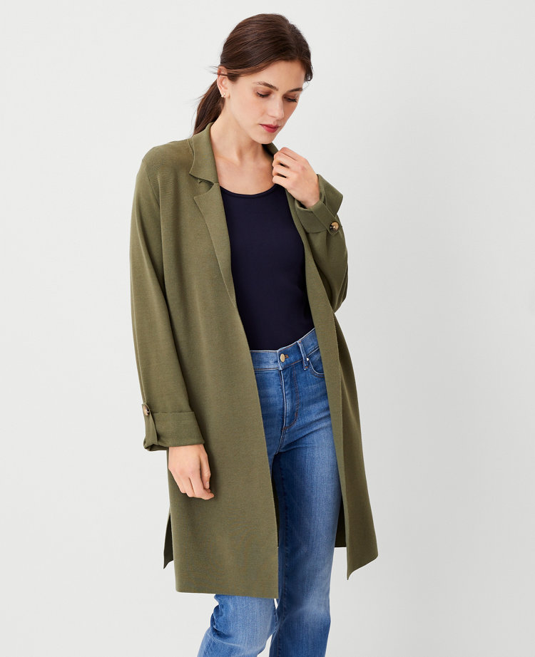 Petite Linen-Blend Duster Cardigan