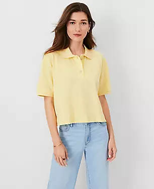 AT Weekend Cropped Polo Top carousel Product Image 2