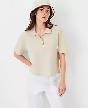 AT Weekend Cropped Polo Top carousel Product Image 1