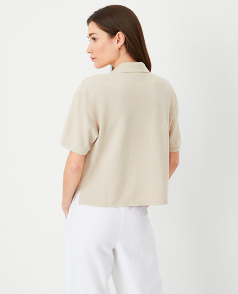 AT Weekend Cropped Polo Top