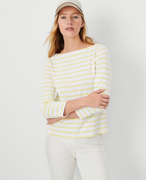 AT Weekend 3/4 Sleeve Boatneck Top carousel Product Image 1