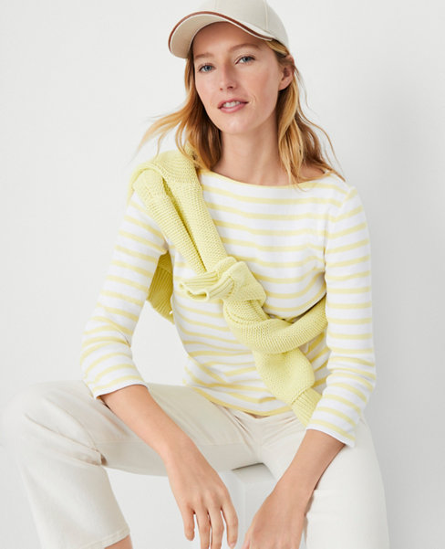 AT Weekend 3/4 Sleeve Boatneck Top carousel Product Image 2