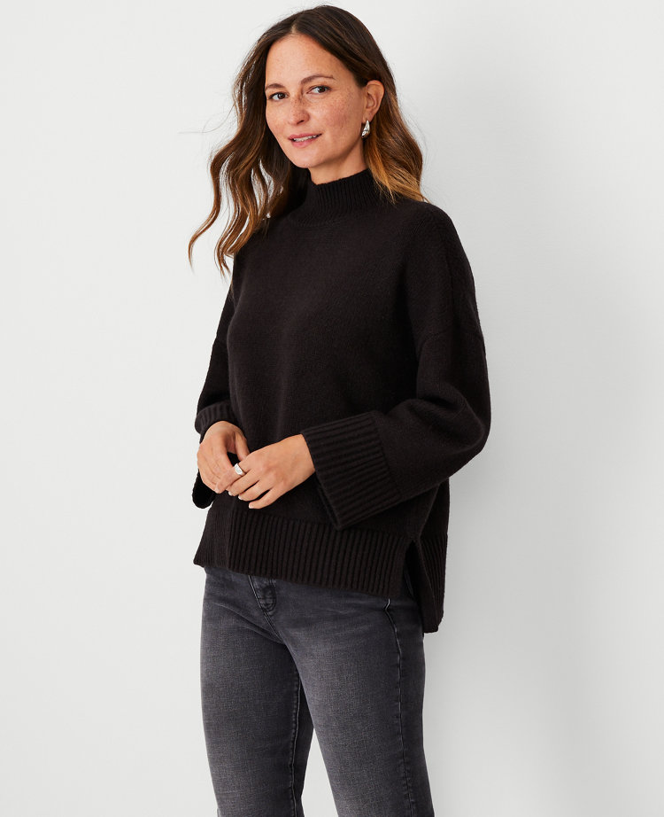 Relaxed Mock Neck Sweater