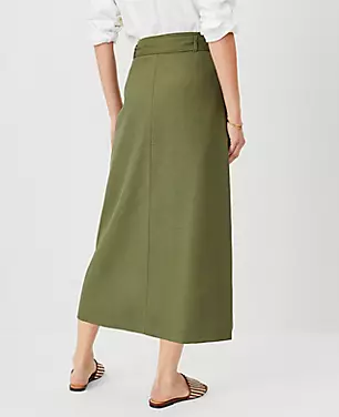 AT Weekend Linen Blend Cargo Midi Skirt carousel Product Image 3