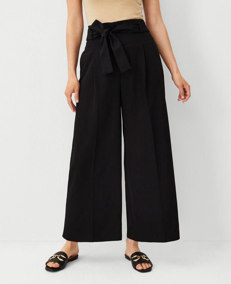 Ann Taylor The Tie Waist Wide Ankle Pant Women's