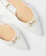 Leather Buckle Pointy Toe Slingback Flats carousel Product Image 1