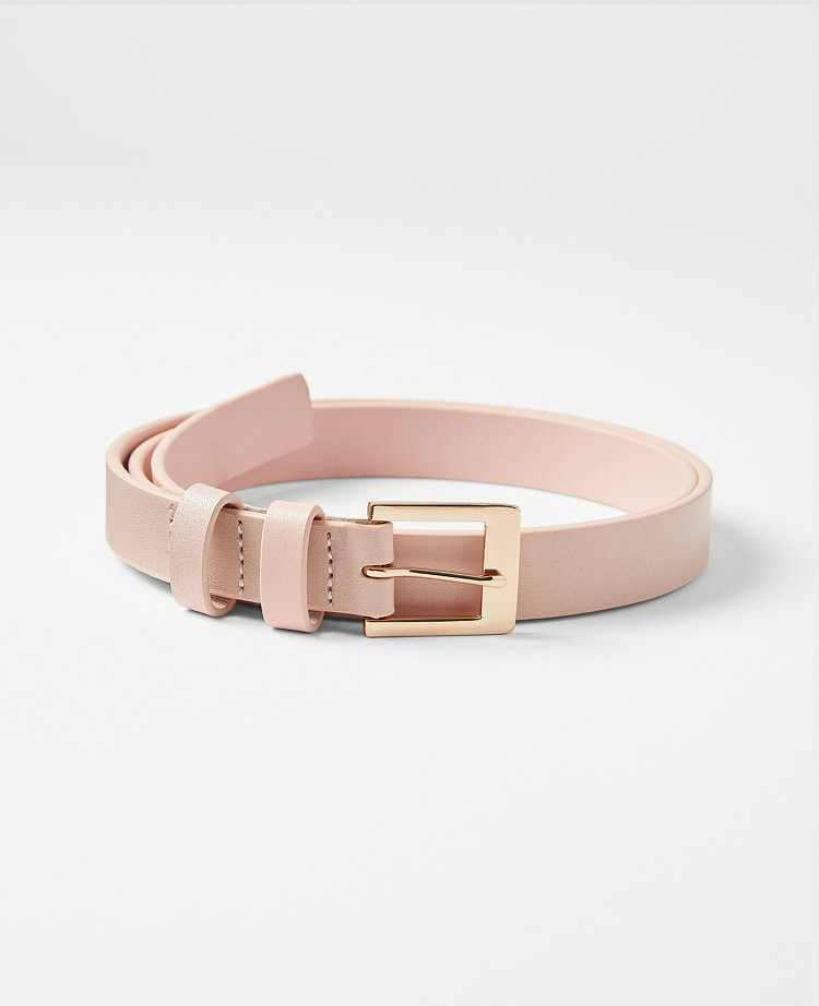 Rectangular Buckle Leather Belt