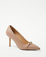 Leather Buckle Pointy Toe Pumps carousel Product Image 1
