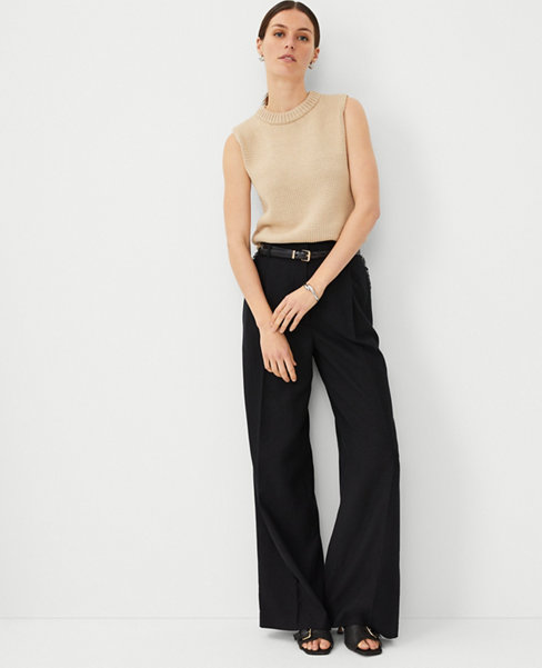 The Fringe Single Pleated Wide Leg Pant in Texture