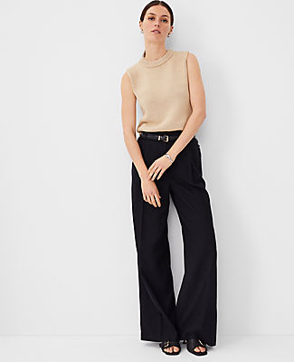 Ann Taylor The Fringe Single Pleated Wide Leg Pant Texture