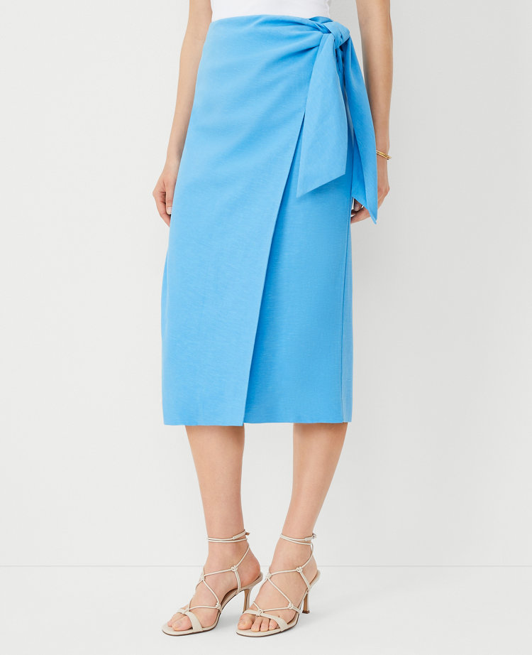 Tie Waist Wrap Pencil Skirt