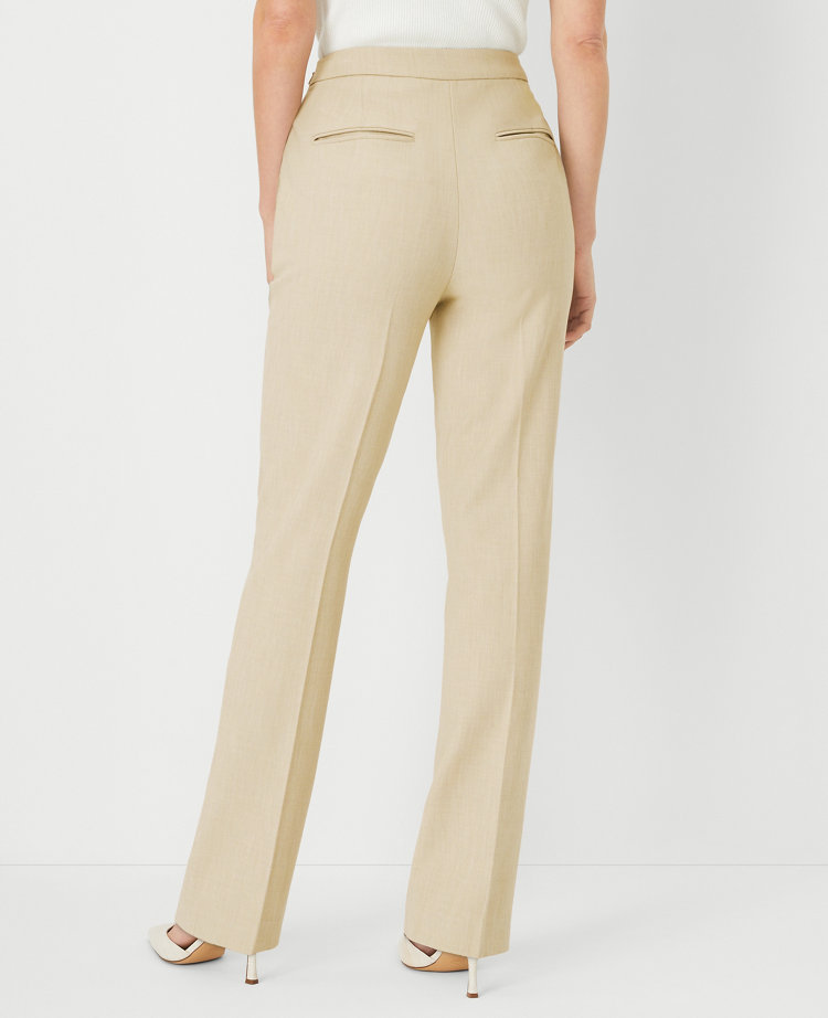 Ann Taylor The Side Zip Straight Pant Bi-Stretch - Curvy Fit Toasted Oat Women's