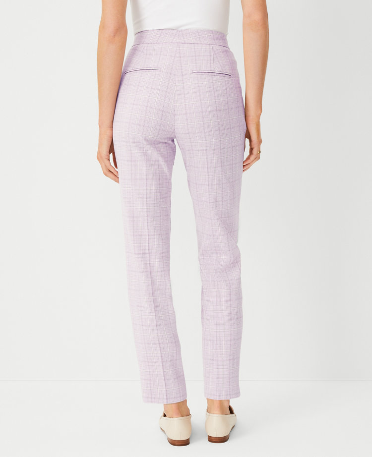 Ann Taylor The High Rise Ankle Pant Plaid Cool Lotus-Baguette Women's