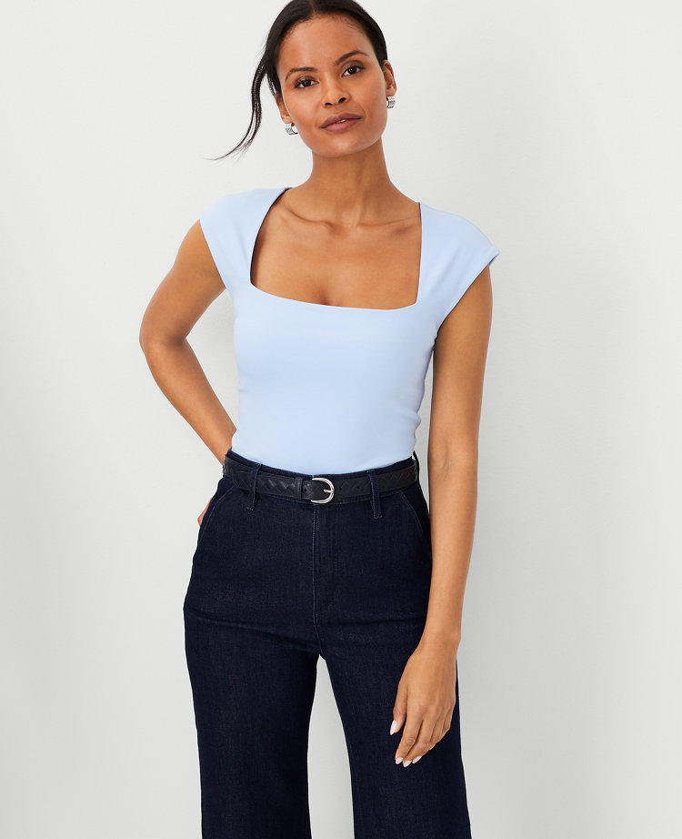 Cap Sleeve Square Neck Top carousel Product Image 1