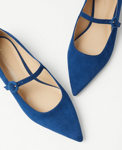 Suede Mary Jane Flats