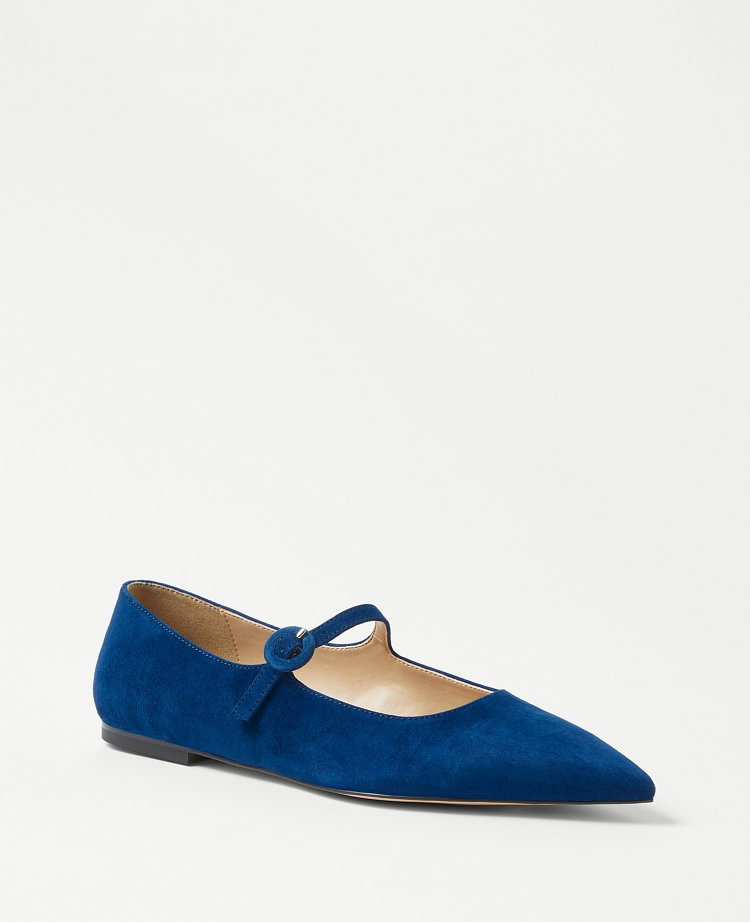 Suede Mary Jane Flats