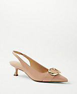 Patent Buckle Pointy Toe Slingback Pumps carousel Product Image 1