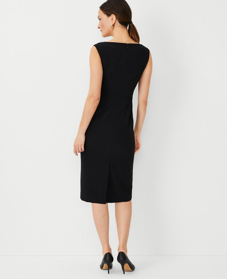 Petite Square Neck Cap Sleeve Sheath Dress