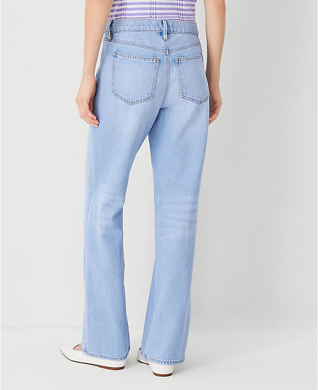 Petite AT Weekend Mid Rise Wide Leg Jeans in Authentic Light Indigo Wash