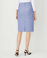 The High Waist Seamed Pencil Skirt in Cross Weave carousel Product Image 3