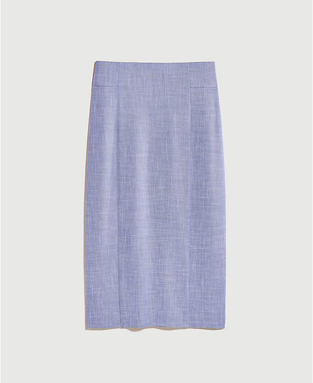 The High Waist Seamed Pencil Skirt in Cross Weave