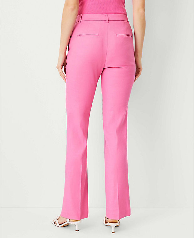 The High Rise Slim Straight Pant in Linen Blend