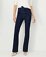 Petite Tie Waist Slim Jeans in Classic Rinse Wash carousel Product Image 2