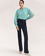 Petite Tie Waist Slim Jeans in Classic Rinse Wash carousel Product Image 4