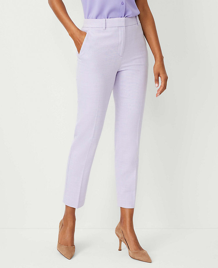 The Petite High Rise Ankle Pant in Textured Stretch