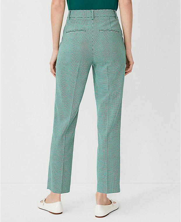 The Petite High Rise Eva Ankle Pant in Houndstooth - Curvy Fit
