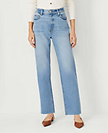 Petite Fresh Cut High Rise Straight Jeans in Light Vintage Wash carousel Product Image 2
