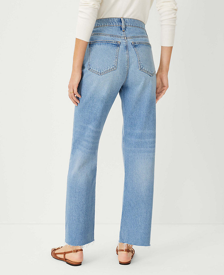 Petite Fresh Cut High Rise Straight Jeans in Light Vintage Wash