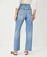 Petite Fresh Cut High Rise Straight Jeans in Light Vintage Wash carousel Product Image 3