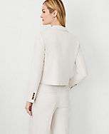 The Petite Cropped Double Breasted Blazer in Textured Stretch carousel Product Image 3