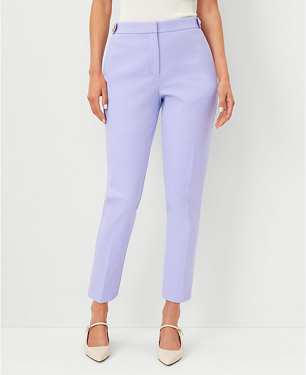 The Petite Button Tab High Rise Eva Ankle Pant - Curvy Fit