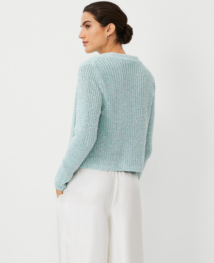 Ann Taylor Studio Collection Shimmer Cardigan Mint Froth Women's