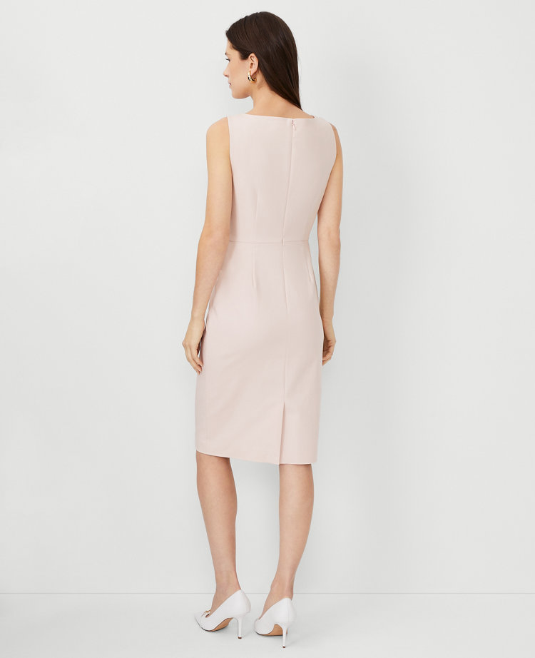 The High Square Neck Sheath Dress in Stretch Cotton