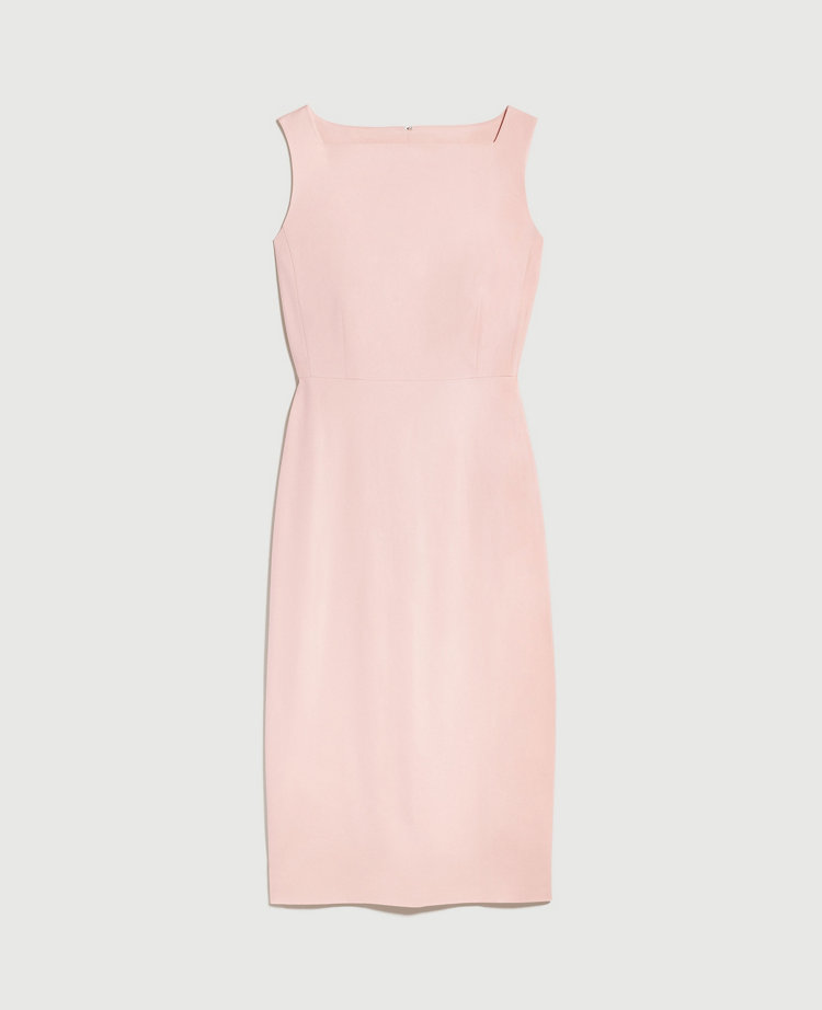 The High Square Neck Sheath Dress in Stretch Cotton