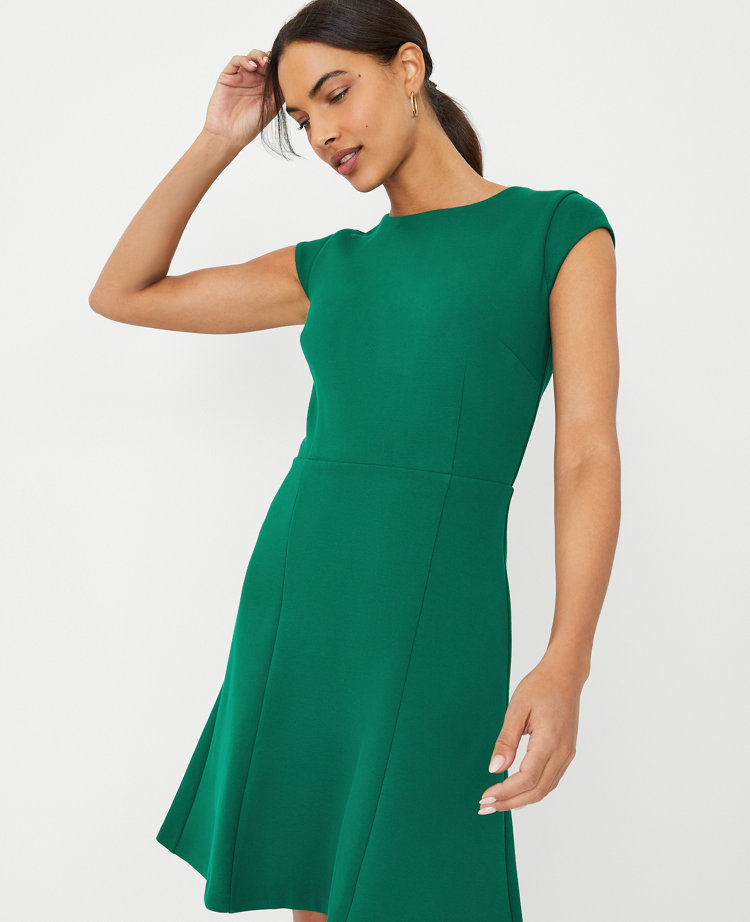 Pique Belted Flare Dress