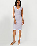 The Petite Side Tuck Wrap Sheath Dress in Textured Stretch carousel Product Image 1