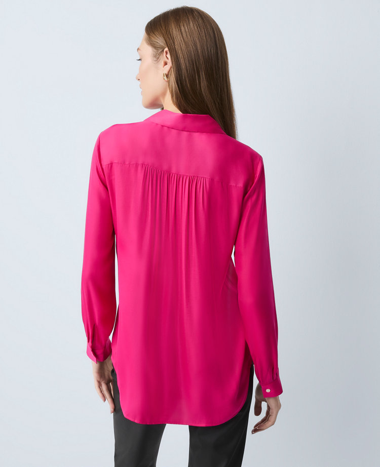 Ann Taylor Soft Drapey Camp Shirt In Pink