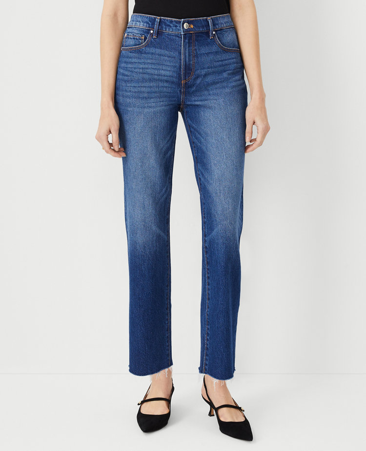 Fresh Cut Mid Rise Straight Jeans in Dark Wash - Curvy Fit