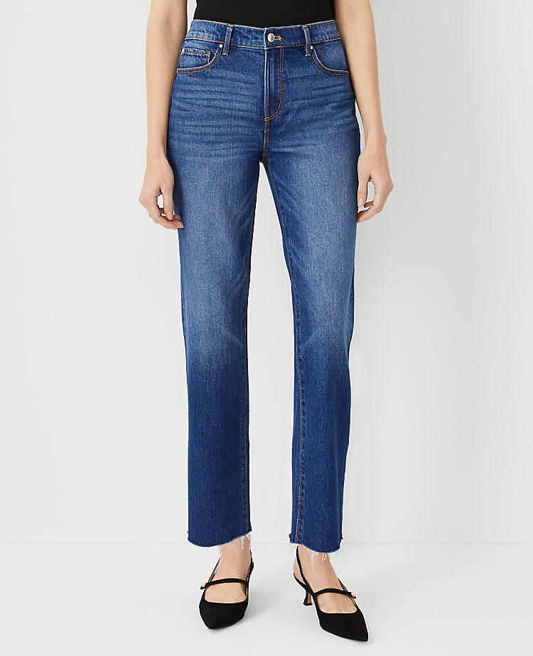 Fresh Cut Mid Rise Straight Jeans in Dark Wash - Curvy Fit