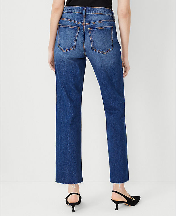 AT Weekend Fresh Cut Mid Rise Straight Jeans in Dark Wash - Curvy Fit