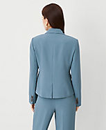 The Petite Shorter One Button Blazer in Fluid Crepe carousel Product Image 2