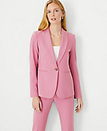 The Petite One Button Blazer in Bi-Stretch carousel Product Image 1