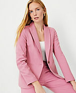 The Petite One Button Blazer in Bi-Stretch carousel Product Image 3